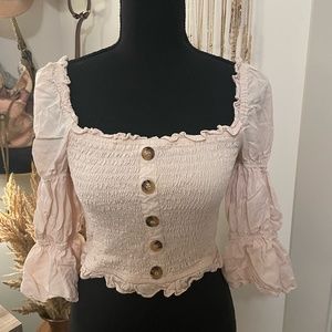 Accordion Button Down Blouse